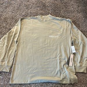 Essentials Fear of God Sea Foam Cotton Jersey Long Sleeve T-Shirt